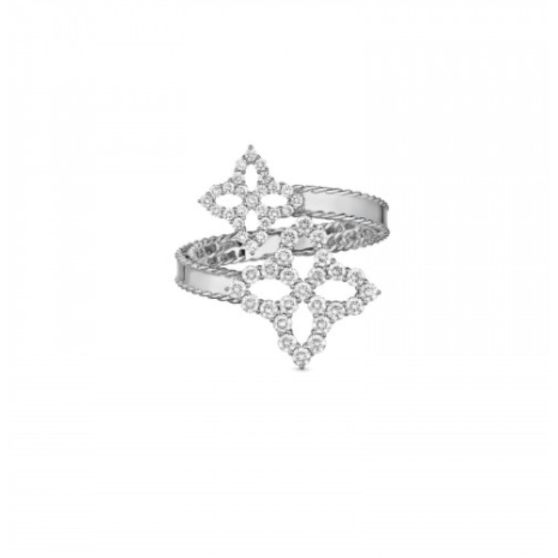 Princess Flower Bypass Diamond Ring