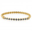 11 RD Blue Sapphire 1.30ct, 2 RD Diamonds .10ct HI VS/SI1