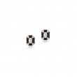 Rectangular Diamond Studs With Black Enamel In 18K Yellow Gold.