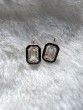 Rock Cystal Emerald Cut Earrings With Black Enamel In 18K Yellow Gold.