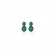 2 Tier Emerald Oval Earrings with Black Enamel in 18K Yellow Gold.