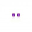 Amethyst & Pink Opal Inlay Studs In 18K Rose Gold.
