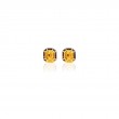 Citrine & Tiger Eye Inlay Studs In 18K Yellow Gold.