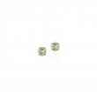 Prasiolite Cushion Bezel Studs In 18K Yellow Gold.