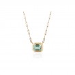 Prasiolite Emerald Cut Bezel Pendant In 18K Yellow Gold.