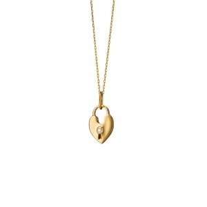 Heart Shaped Lock Charm Necklace