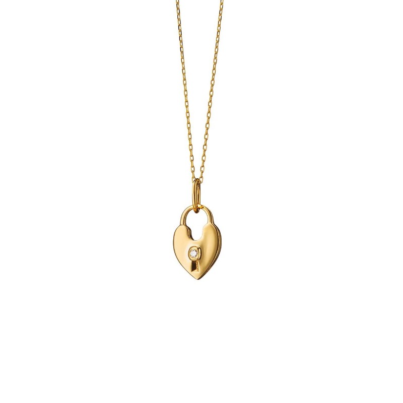 Heart Shaped Lock Charm Necklace