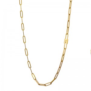 Lock Charm Paperclip Chain Necklace