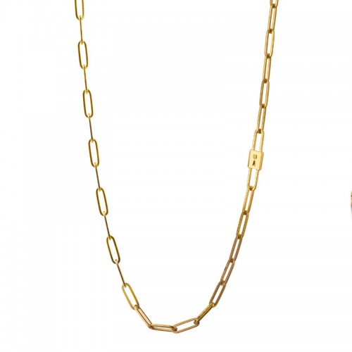 Lock Charm Paperclip Chain Necklace