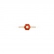 18K Yellow Gold Baia Stackable Ring  With Diamonds And Natural Coral