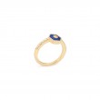 18K Yellow Gold Baia Stackable Ring  With Diamonds And Lapis