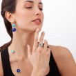 18K Yellow Gold Baia Stackable Ring  With Diamonds And Lapis