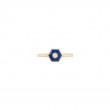 18K Yellow Gold Baia Stackable Ring  With Diamonds And Lapis