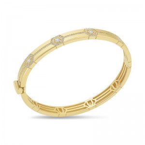 18K Yellow Gold Baia Bangle  With Diamonds