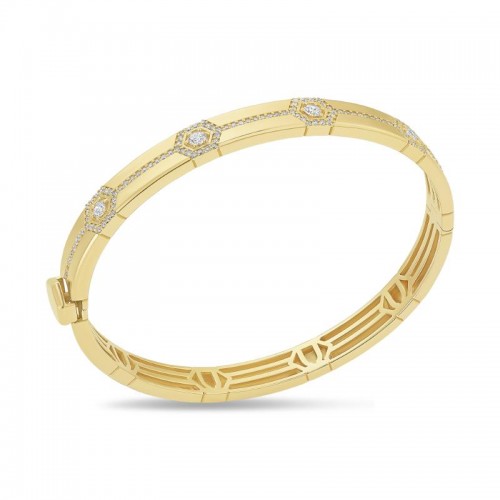 18K Yellow Gold Baia Bangle  With Diamonds