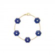 18K Yellow Gold Baia Link Bracelet  With Diamonds And Lapis