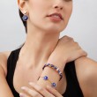 18K Yellow Gold Baia Link Bracelet  With Diamonds And Lapis