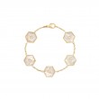 18K Yellow Gold Baia Link Bracelet  With Diamonds And Mother Of Pearl