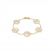 18K Yellow Gold Baia Link Bracelet  With Diamonds And Mother Of Pearl