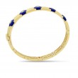 18K Yellow Gold Baia Bangle  With Diamonds And Lapis
