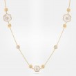 18K Yellow Gold Baia Long Necklace  With Diamonds And Mother Of Pearl