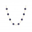 18K Yellow Gold Baia Necklace  With Diamonds And Lapis, 17 Inches