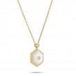 18K Yellow Gold Baia Pendant  With Diamonds And Mother Of Pearl