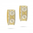 18K Yellow Gold Baia Huggie Earring  With Diamonds And Mother Of Pearl