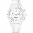44.25 mm, White Ceramic On Leather Strap