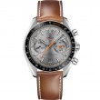 44.25 mm, Steel On Leather Strap