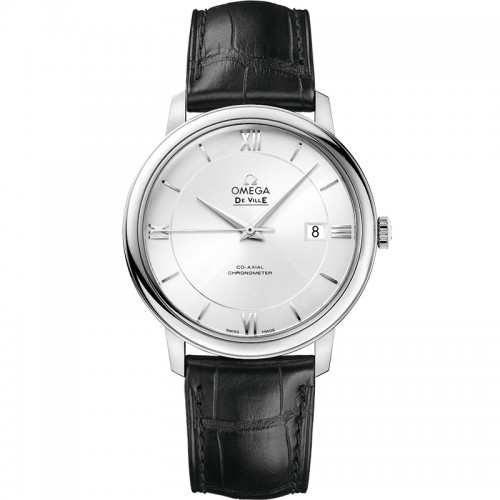 39.5 mm, Steel On Leather Strap