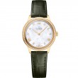 27.5 mm, Yellow Gold On Leather Strap