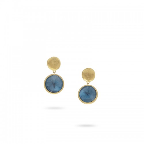 Jaipur 18K Yellow Gold London Blue Topaz Drop Earrings