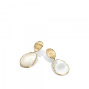 Lunaria Petite 18K Yellow Gold & White Mother of Pearl Earrings