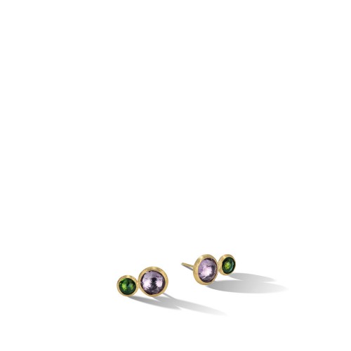 Jaipur 18K Yellow Gold Amethyst and Green Tourmaline Stud Earrings