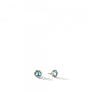 Jaipur 18K Yellow Gold Blue Topaz Stud Earrings