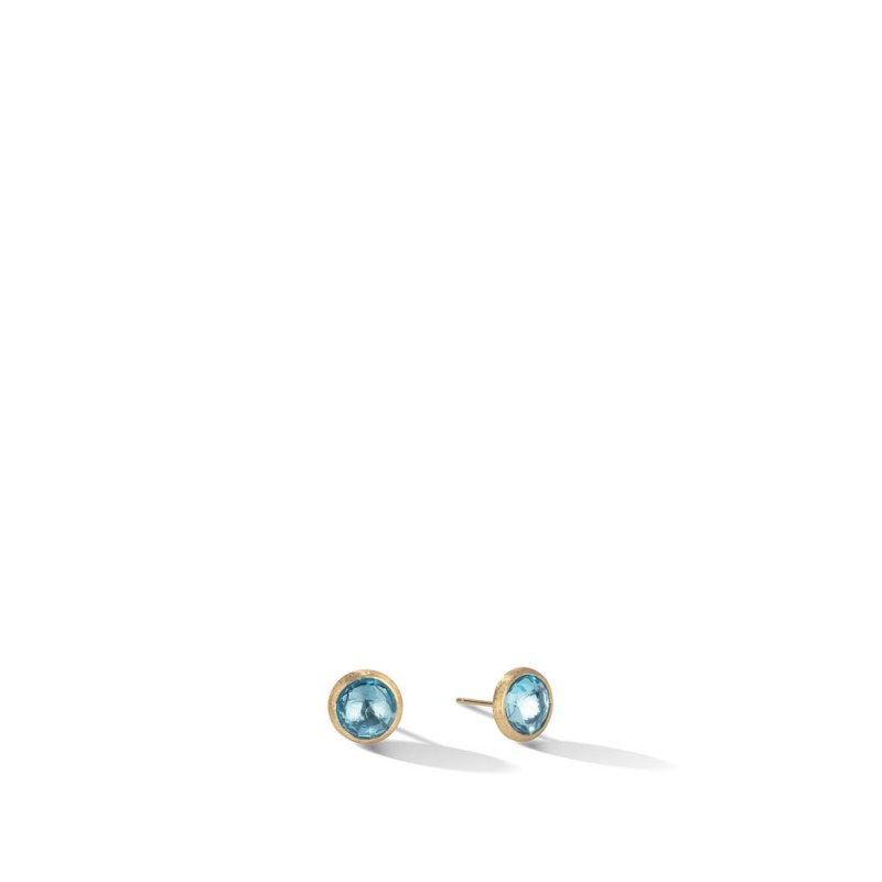 Jaipur 18K Yellow Gold Blue Topaz Stud Earrings