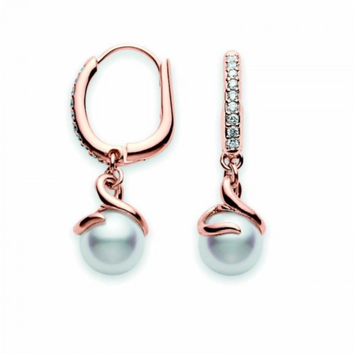 Akoya Pearl Twist Earrings 18K Rose Gold