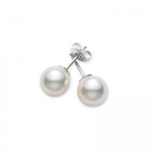 Akoya Cultured Pearl Stud Earrings 7.5-8mm A+