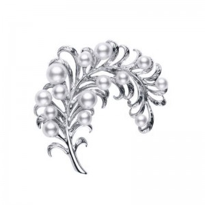 Pearl Feather Brooch