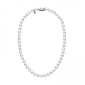 Akoya 18K White Gold Pearl Strand 16