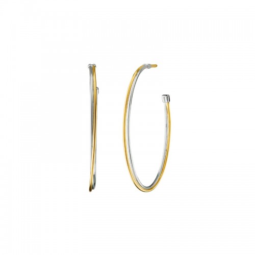 Two-Tone Silver Lining Hoop Earrings