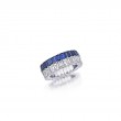 White Gold Xpandable™ Diamond and Sapphire Ring