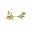 Small Gold & Diamond Double Starburst Stud Earrings