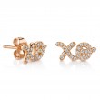 Rose Gold Pavé Diamond XO Stud Earrings