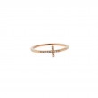 Rose-Gold & Pavé Diamond Bent Cross Ring