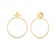 Princess Flower Earrings with Attached Hoops