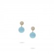 Africa 18K Yellow Gold Turquoise and Diamond Small Drop Earrings