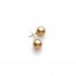Golden South Sea Pearl & Diamond Earrings 9mm A+