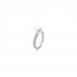 Akoya Cultured Pearl and Pavé Diamond Ring 8.5mm